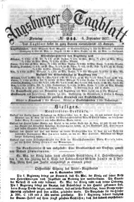 Augsburger Tagblatt Sonntag 6. September 1857