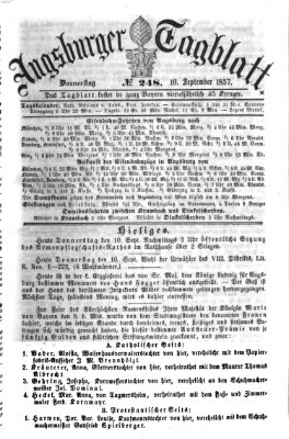 Augsburger Tagblatt Donnerstag 10. September 1857