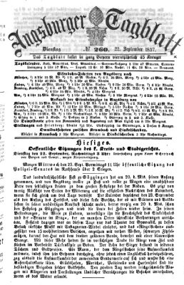 Augsburger Tagblatt Dienstag 22. September 1857