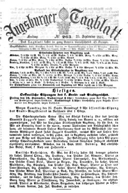 Augsburger Tagblatt Freitag 25. September 1857
