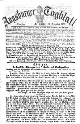 Augsburger Tagblatt Samstag 26. September 1857