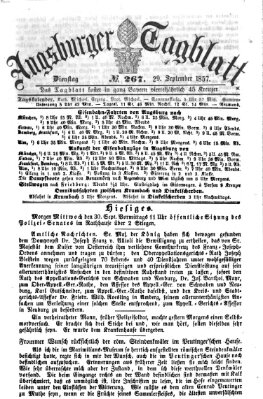Augsburger Tagblatt Dienstag 29. September 1857
