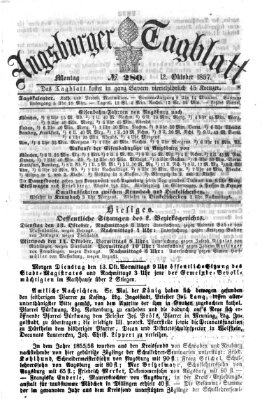 Augsburger Tagblatt Montag 12. Oktober 1857