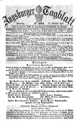 Augsburger Tagblatt Sonntag 25. Oktober 1857