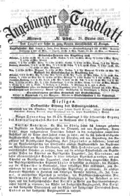 Augsburger Tagblatt Mittwoch 28. Oktober 1857