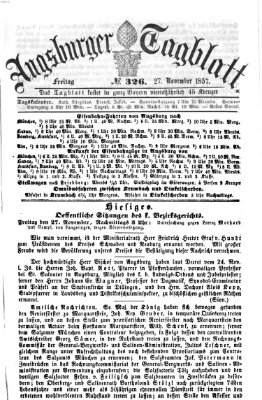 Augsburger Tagblatt Freitag 27. November 1857