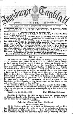 Augsburger Tagblatt Sonntag 13. Dezember 1857