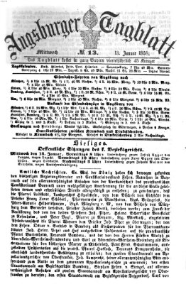Augsburger Tagblatt Mittwoch 13. Januar 1858