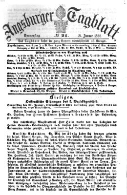 Augsburger Tagblatt Donnerstag 21. Januar 1858