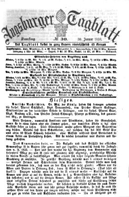 Augsburger Tagblatt Samstag 30. Januar 1858