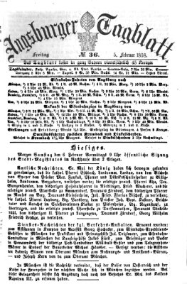 Augsburger Tagblatt Freitag 5. Februar 1858