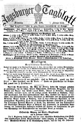 Augsburger Tagblatt Sonntag 7. Februar 1858