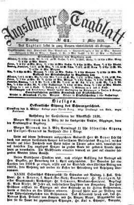 Augsburger Tagblatt Dienstag 2. März 1858