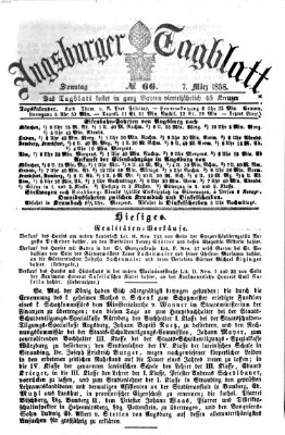 Augsburger Tagblatt Sonntag 7. März 1858