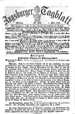 Augsburger Tagblatt Montag 8. März 1858