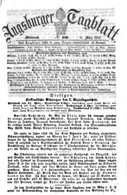 Augsburger Tagblatt Mittwoch 31. März 1858