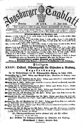 Augsburger Tagblatt Sonntag 27. Juni 1858