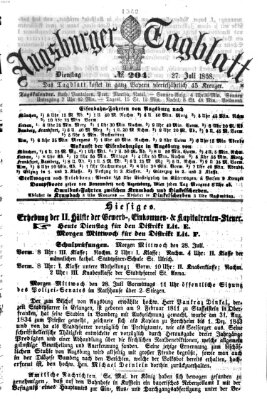 Augsburger Tagblatt Freitag 27. August 1858