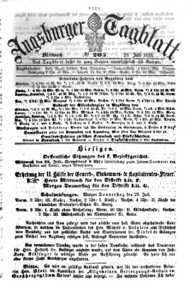 Augsburger Tagblatt Mittwoch 28. Juli 1858