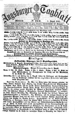 Augsburger Tagblatt Mittwoch 4. August 1858