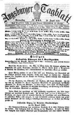 Augsburger Tagblatt Donnerstag 26. August 1858