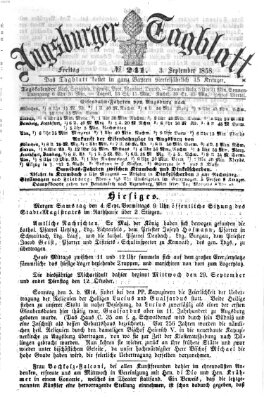 Augsburger Tagblatt Freitag 3. September 1858