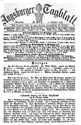 Augsburger Tagblatt Sonntag 3. Oktober 1858