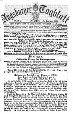 Augsburger Tagblatt Dienstag 9. November 1858