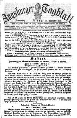 Augsburger Tagblatt Donnerstag 18. November 1858