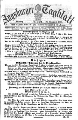 Augsburger Tagblatt Montag 22. November 1858