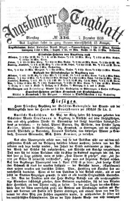 Augsburger Tagblatt Dienstag 7. Dezember 1858