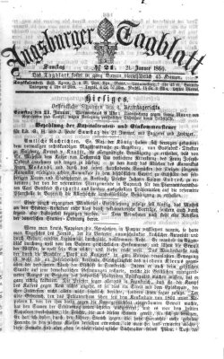 Augsburger Tagblatt Samstag 21. Januar 1860