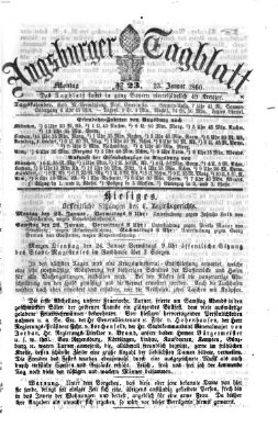 Augsburger Tagblatt Montag 23. Januar 1860