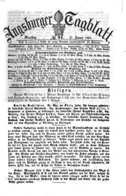 Augsburger Tagblatt Dienstag 31. Januar 1860