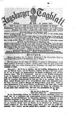 Augsburger Tagblatt Freitag 10. Februar 1860