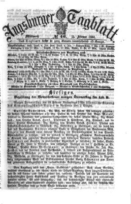 Augsburger Tagblatt Mittwoch 15. Februar 1860