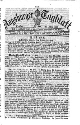 Augsburger Tagblatt Samstag 10. März 1860