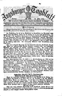 Augsburger Tagblatt Freitag 30. März 1860