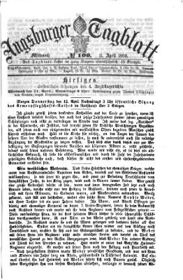 Augsburger Tagblatt Mittwoch 11. April 1860