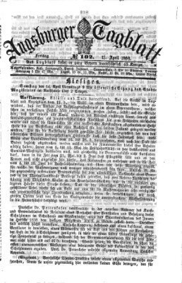 Augsburger Tagblatt Freitag 13. April 1860