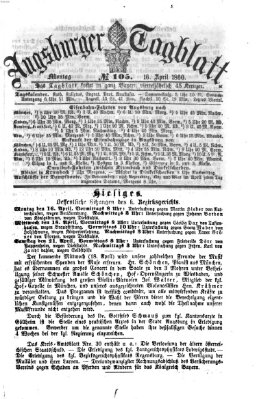 Augsburger Tagblatt Montag 16. April 1860