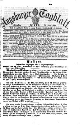 Augsburger Tagblatt Samstag 23. Juni 1860