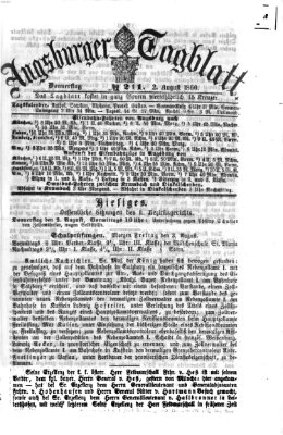 Augsburger Tagblatt Donnerstag 2. August 1860