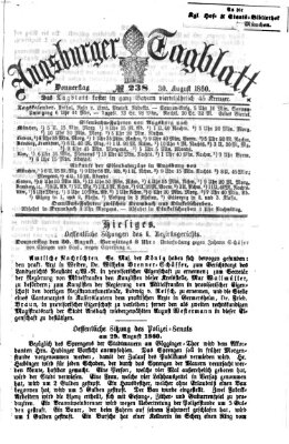 Augsburger Tagblatt Donnerstag 30. August 1860