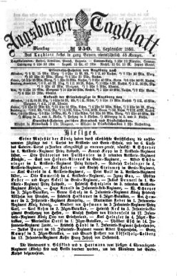 Augsburger Tagblatt Dienstag 11. September 1860