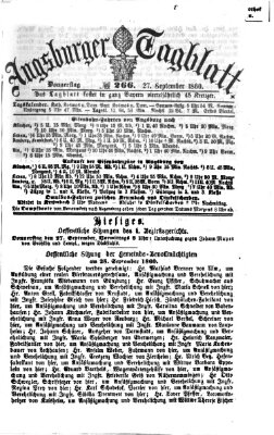 Augsburger Tagblatt Donnerstag 27. September 1860