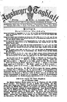 Augsburger Tagblatt Sonntag 11. November 1860