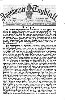Augsburger Tagblatt Freitag 7. Dezember 1860