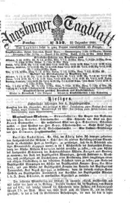 Augsburger Tagblatt Samstag 22. Dezember 1860