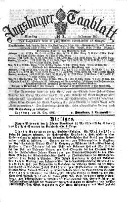 Augsburger Tagblatt Dienstag 1. Januar 1861